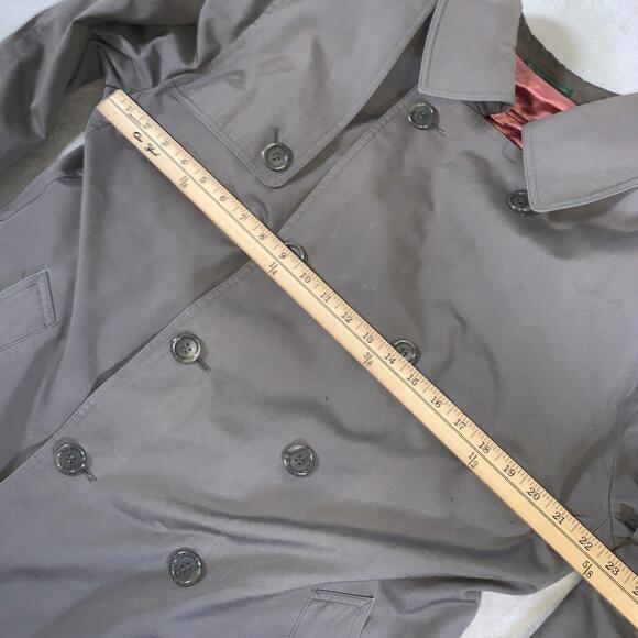 Hill & Archer Long‎ Trench Coat Double Breasted Zip Out Lining Brown Size 44R - Picture 7 of 15
